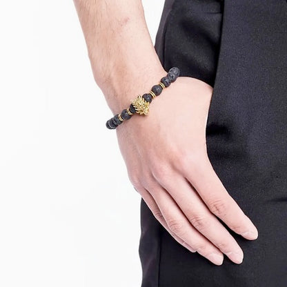 Save the Wolf Healing- Stress Relief Energy Stone Beaded Stretch Bracelet