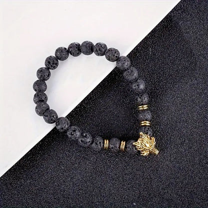 Save the Wolf Healing- Stress Relief Energy Stone Beaded Stretch Bracelet