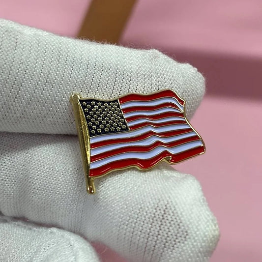 Waving American Flag Pin