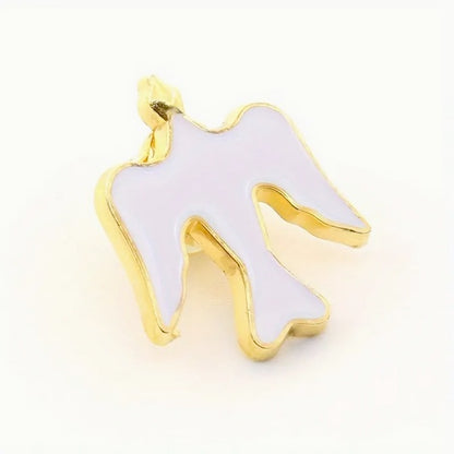 Gold-plated Enamel  White Dove Pin Symbolizing The Holy Spirit And Peace