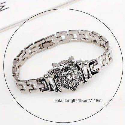 Vintage Men's Wolf Link Bracelet
