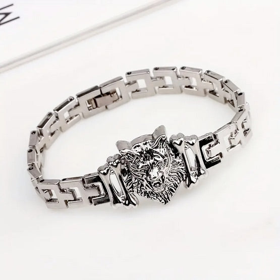Vintage Men's Wolf Link Bracelet