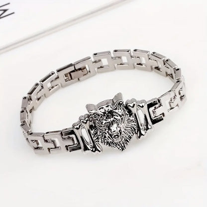 Vintage Men's Wolf Link Bracelet